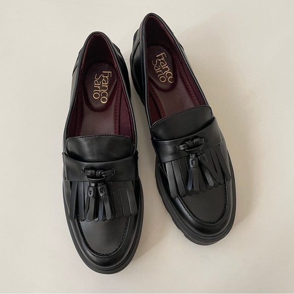 Franco Sarto Women’s Bersa Slip On Loafer in Black Leather with Tassel, Size 6.5 - Picture 8 of 15